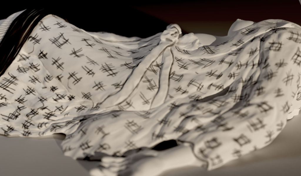 Interprétation 3D: Rokurokubi (La femme au long cou) de Hokuzai