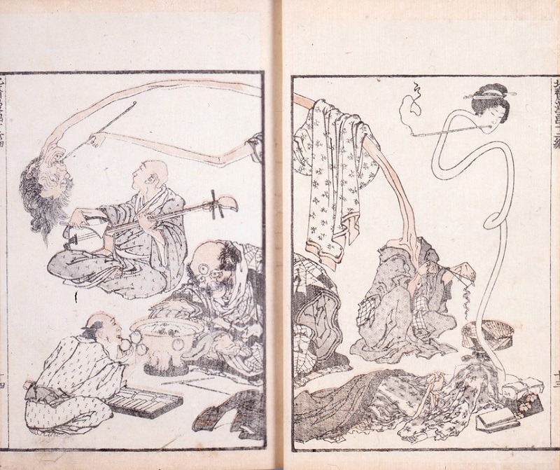 Visual reference: Rokurokubi (the woman with the long neck) by Hokuzai