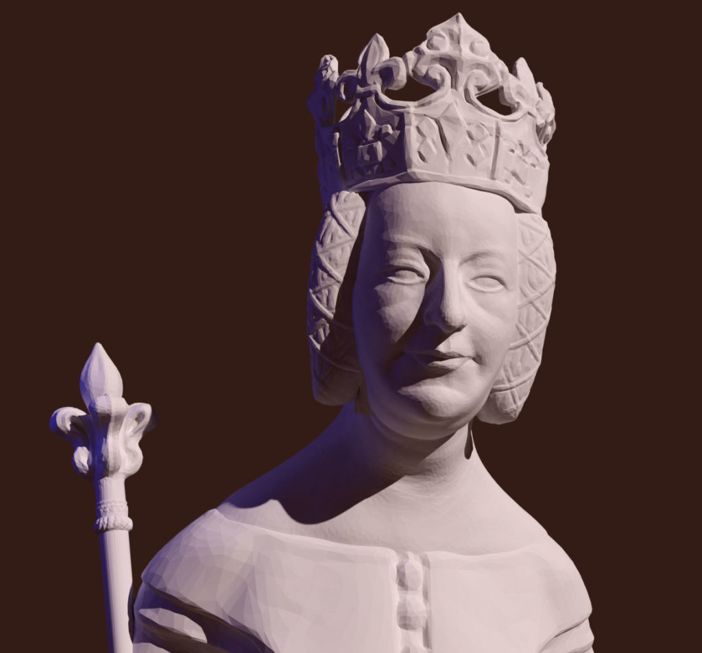 "3D interpretation, Jeanne de Bourbon's statue