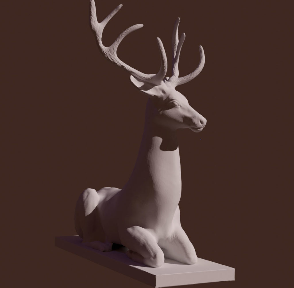 3D interpretation, statue of a deer