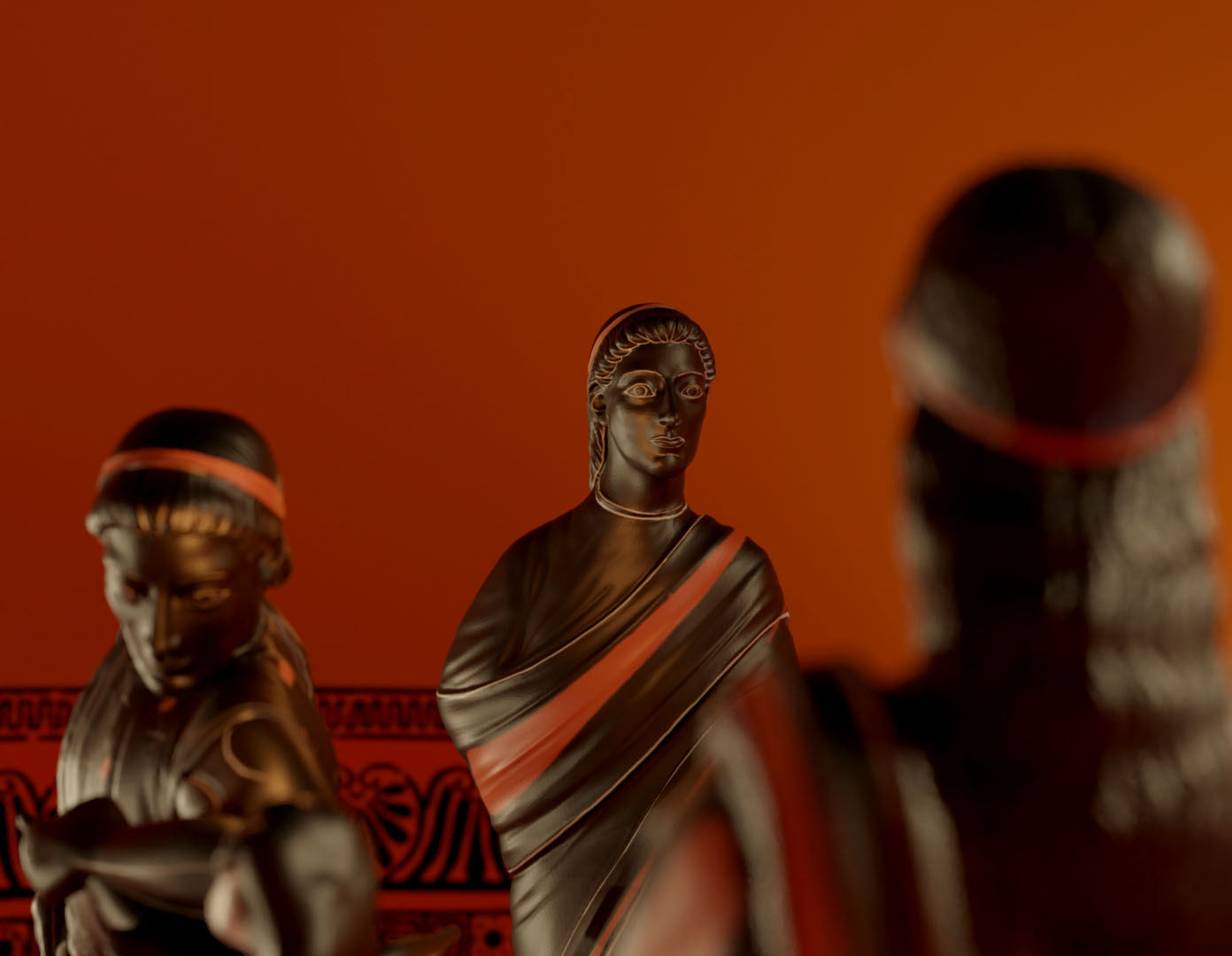Interprétation 3D: amphore à figures noires- Thésée combattant le Minotaure