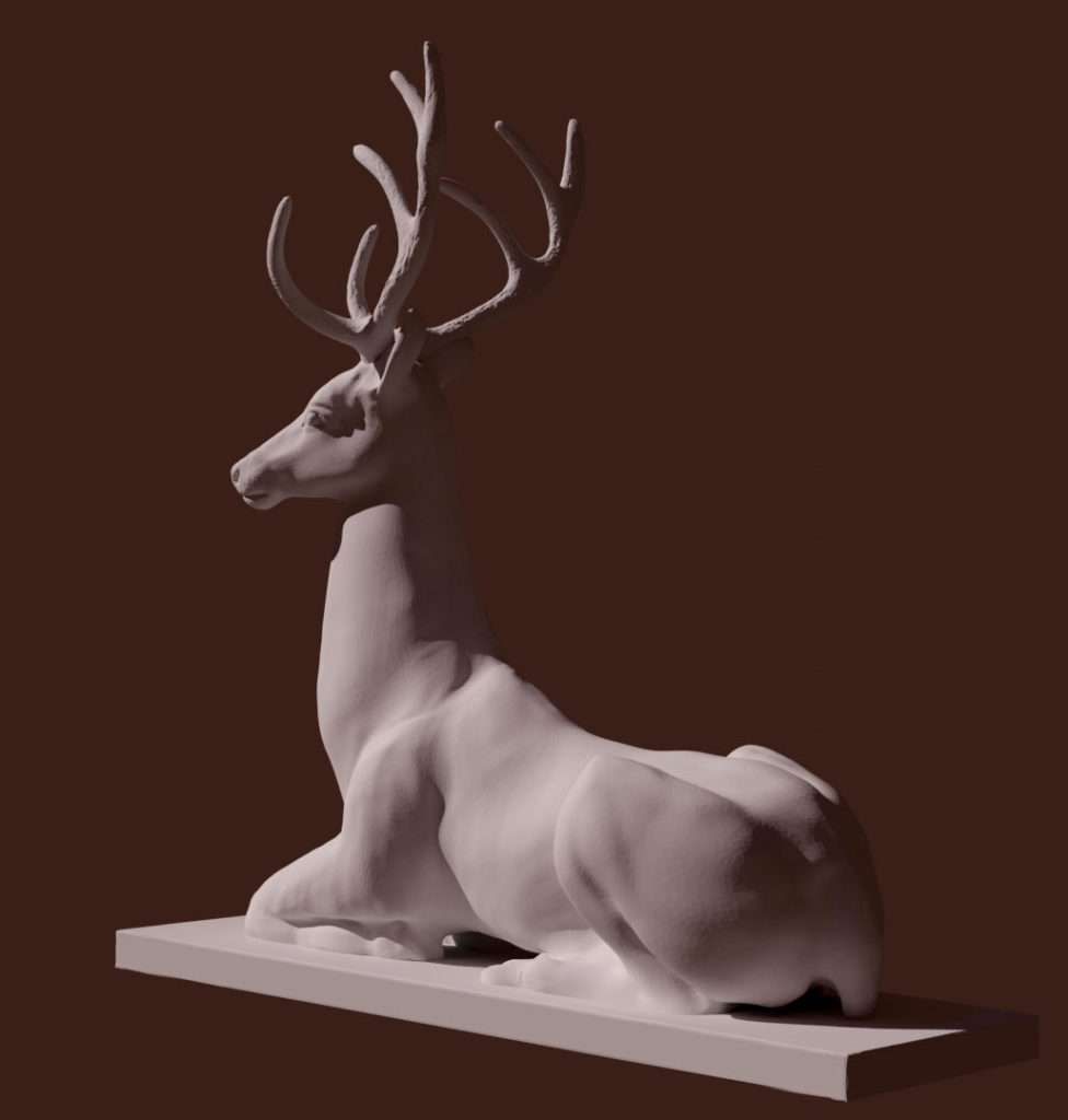 Interprétation 3D, statue de cerf