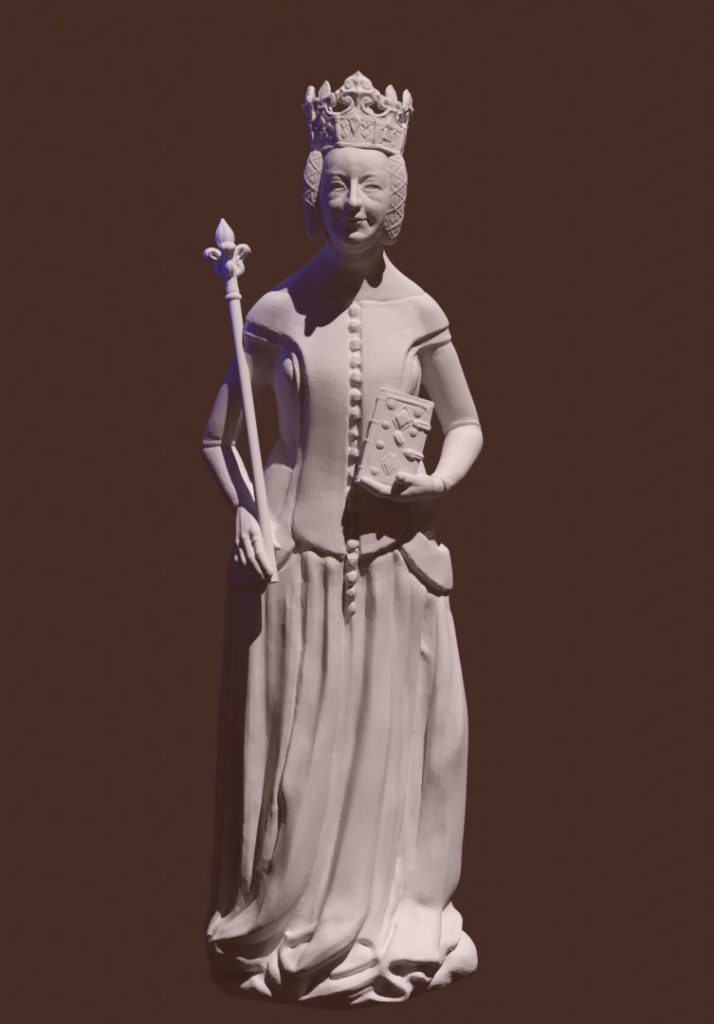 Interprétation 3D, statue de Jeanne de Bourbon