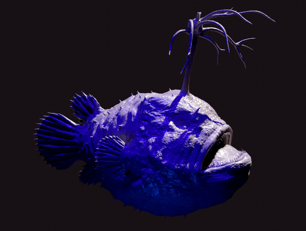 3D modeling: anglerfish himantolophus groenlandicus